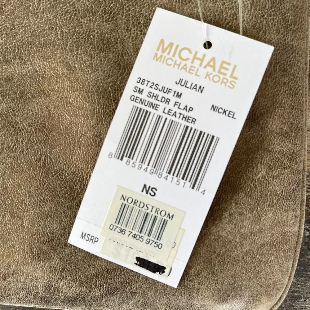 Michael Kors silver pewter gray chain bag clutch